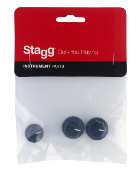Volume and tone knobs for J type bass, black