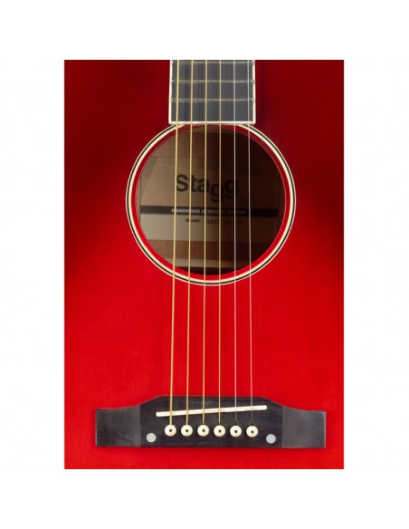 Slope Shoulder dreadnought guitar, transparent red