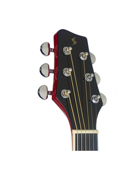 Slope Shoulder dreadnought guitar, transparent red