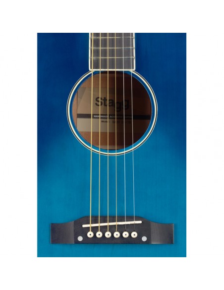 Slope Shoulder dreadnought guitar, transparent blue