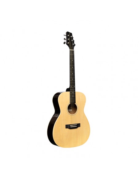 Auditorium guitar with basswood top, natural colour
