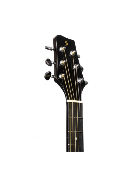 Auditorium guitar with basswood top, natural colour