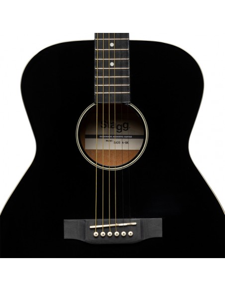 Auditorium guitar with basswood top, black