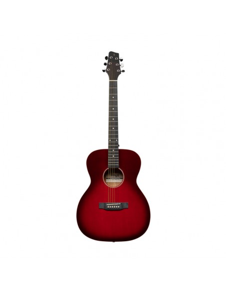Auditorium guitar with basswood top, transparent red