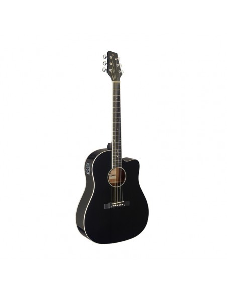 Cutaway acoustic-electric Slope Shoulder dreadnought guitar, black