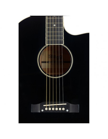 Cutaway acoustic-electric Slope Shoulder dreadnought guitar, black