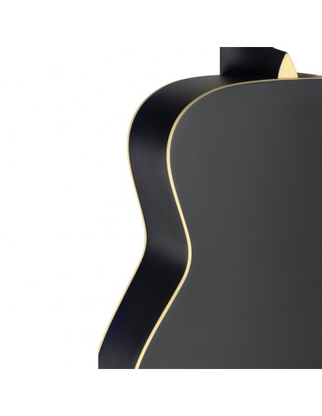 Auditorium guitar with basswood top, black, left-handed model