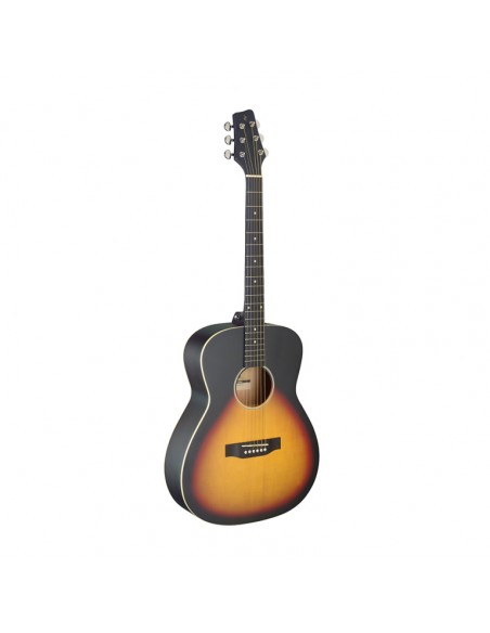 Auditorium guitar with basswood top, sunburst, left-handed model