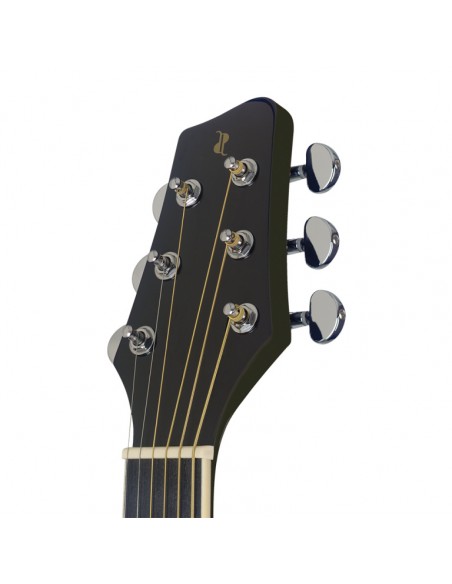 Auditorium guitar with basswood top, sunburst, left-handed model