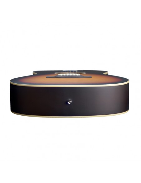 Auditorium guitar with basswood top, sunburst, left-handed model