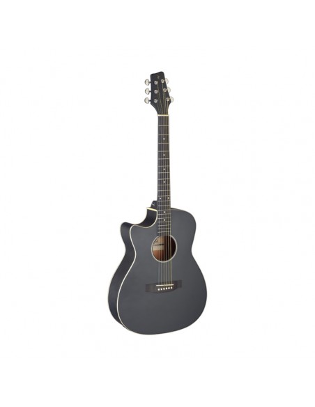 Cutaway acoustic-electric auditorium guitar, black, left-handed model