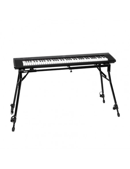 Adjustable mixer or keyboard stand with sloped legs