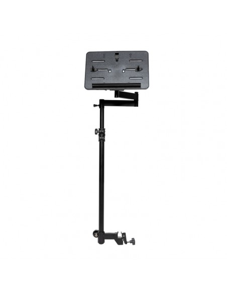 Multipurpose plate with arm and foot, to mount on a keyboard stand