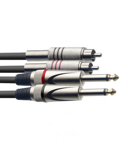 Twin cable, jack/RCA (m/m), 1.5 m (5')