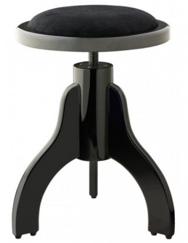 Matt black piano stool with black...