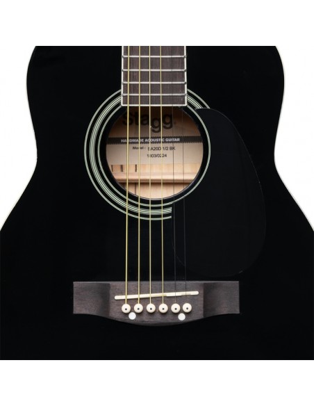 1/2 black dreadnought acoustic guitar with basswood top