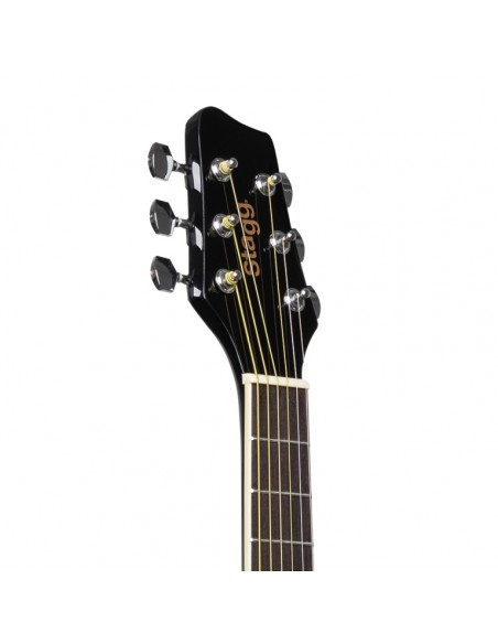 1/2 black dreadnought acoustic guitar with basswood top