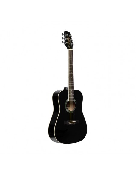 3/4 black dreadnought acoustic guitar with basswood top