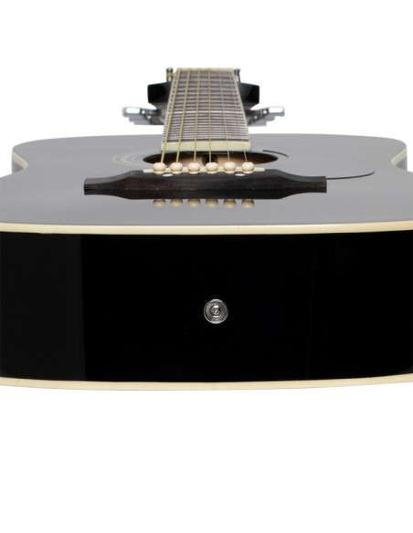 3/4 black dreadnought acoustic guitar with basswood top