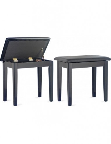 Highgloss black piano bench with...