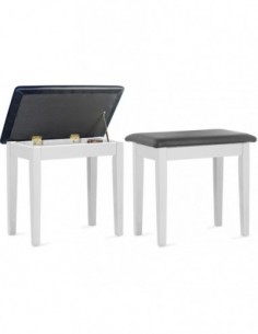 Matt white piano bench with...