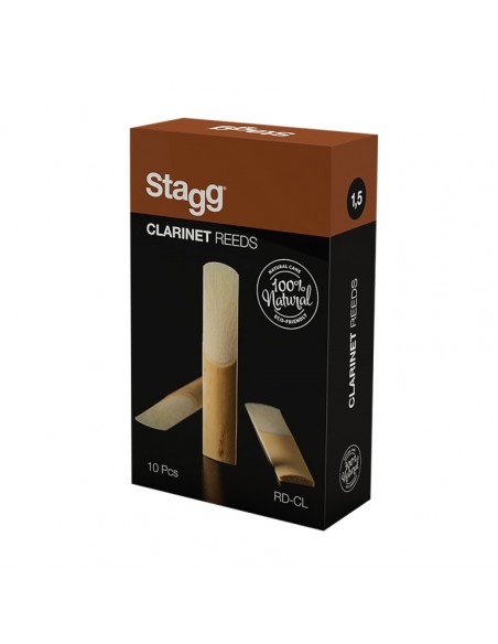 Box of 10 clarinet reeds, thickness of 2 mm