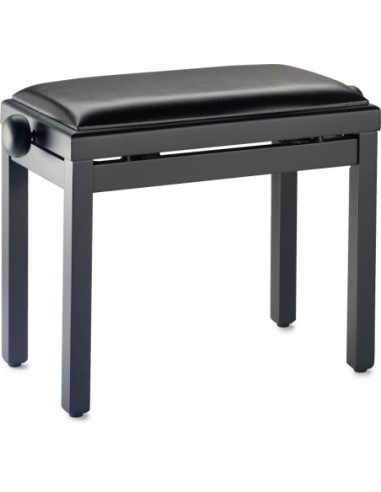 Matt black piano bench with black...