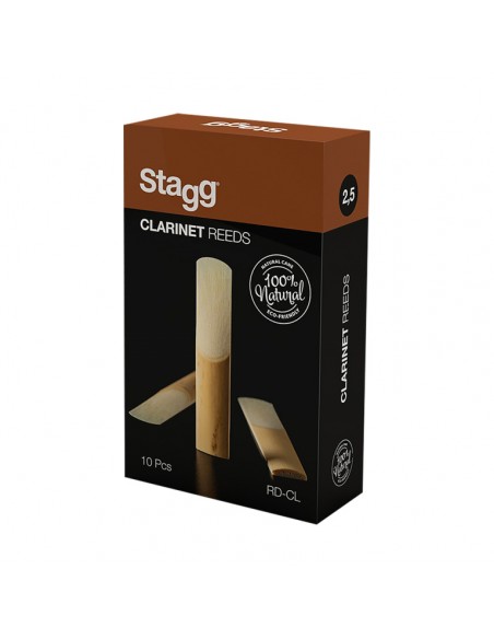 Box of 10 clarinet reeds, thickness of 2.5 mm