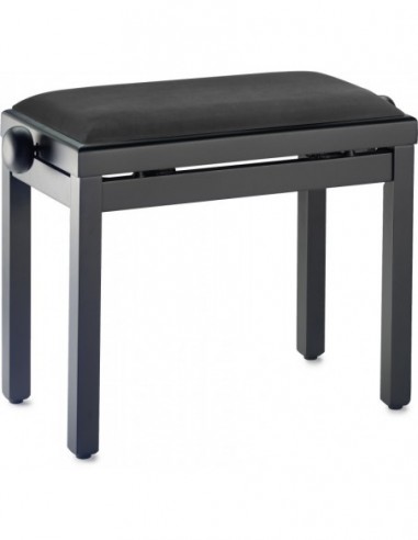 Matt black piano bench with black...
