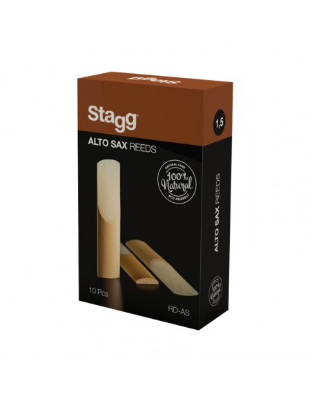 Box of 10 alto saxophone reeds, thickness of 2.5 mm