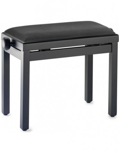 Matt black piano bench with black...