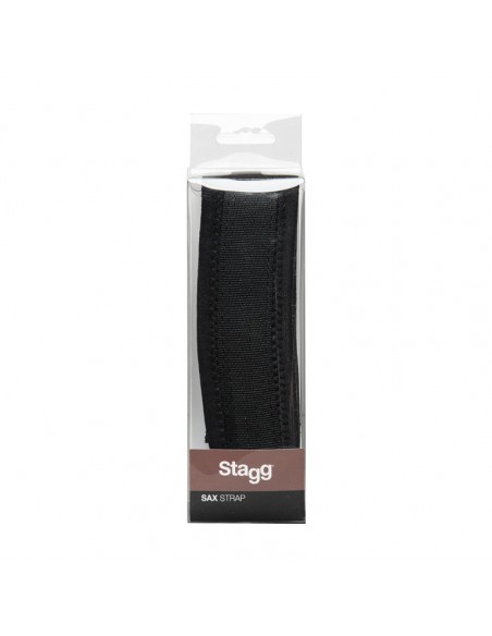 Fully-adjustable saxophone strap with soft neck padding, black, XL