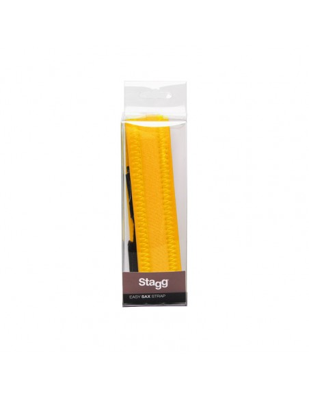 Fully-adjustable Easy saxophone strap with soft neck padding, yellow