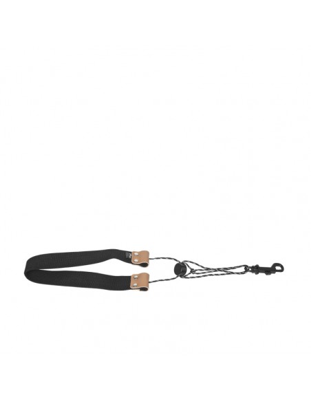 Fully-adjustable GoodGroove saxophone strap with soft neck padding, black