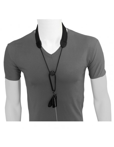 Fully adjustable clarinet strap with soft neck padding