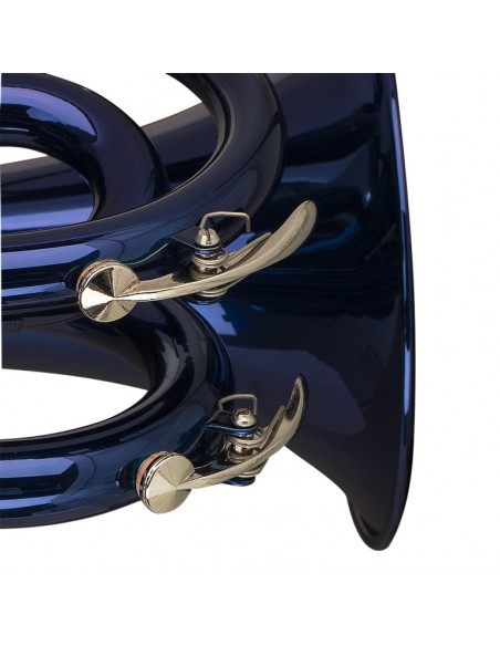 Bb pocket trumpet, ML-bore, brass body, blue