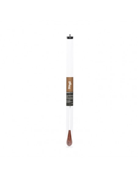 Wooden baton with teardrop-shaped handle