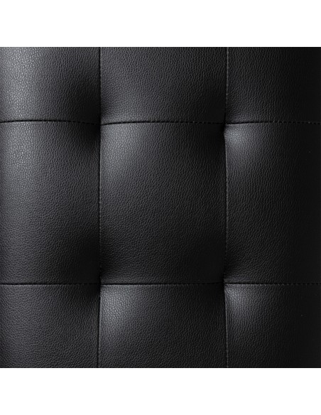 Matt black piano bench with black vinyl top