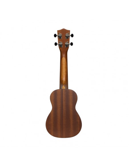 Tiki series soprano ukulele with sapele top, Eh finish, with black nylon gigbag