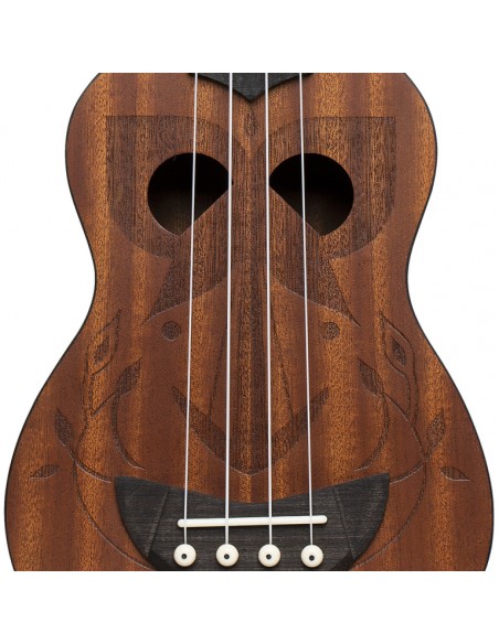Tiki series soprano ukulele with sapele top, Eh finish, with black nylon gigbag
