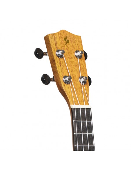 Tiki series soprano ukulele with sapele top, Eh finish, with black nylon gigbag