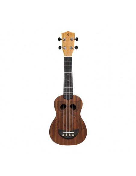 Tiki series soprano ukulele with sapele top, Eh finish, with black nylon gigbag
