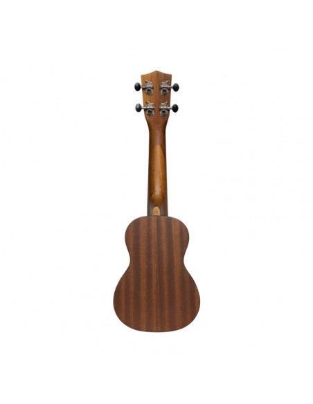 Tiki series soprano ukulele with sapele top, Oh finish, with black nylon gigbag