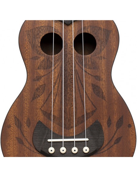 Tiki series soprano ukulele with sapele top, Oh finish, with black nylon gigbag