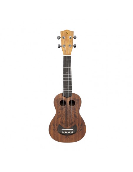 Tiki series soprano ukulele with sapele top, Oh finish, with black nylon gigbag