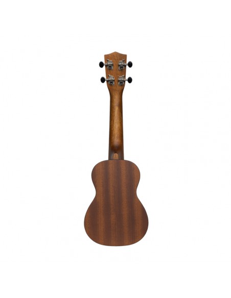 Tiki series soprano ukulele with sapele top, Ah finish, with black nylon gigbag
