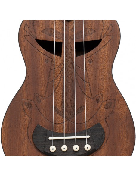 Tiki series soprano ukulele with sapele top, Ah finish, with black nylon gigbag