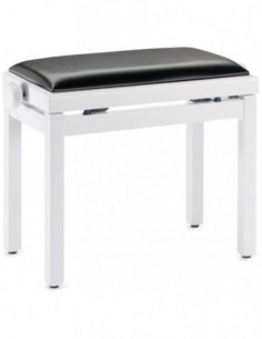 Matt white piano bench with...