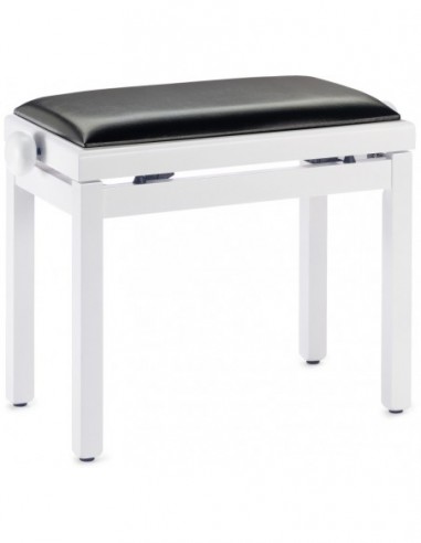 Matt white piano bench with black...