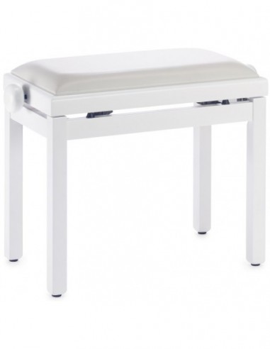 Matt white piano bench with white...